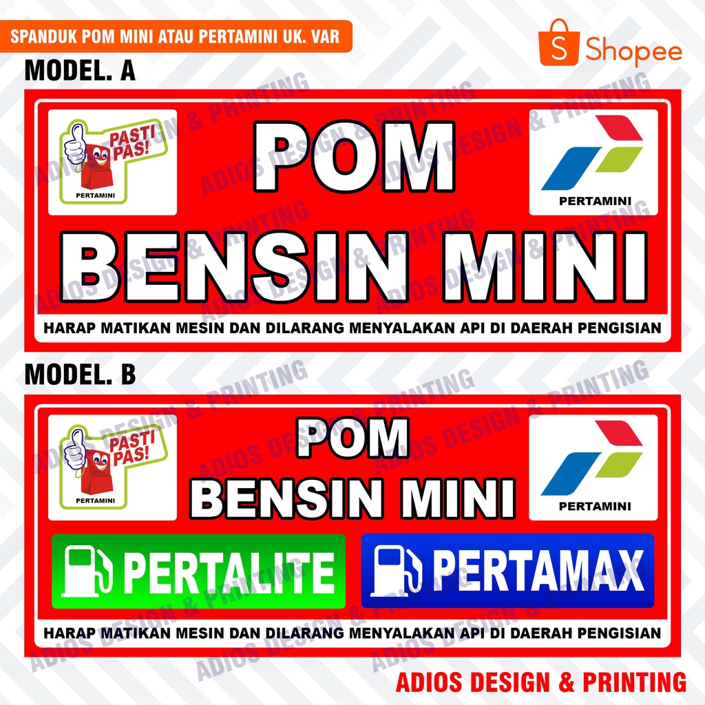 spanduk banner pertamini / pom mini / pom bensin mini model baru