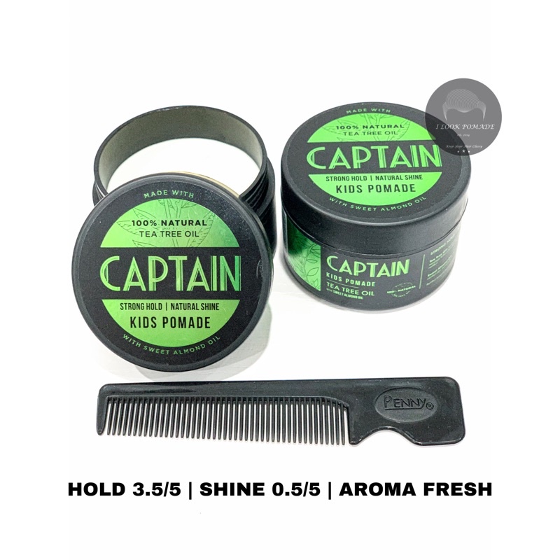 [BPOM] CAPTAIN KIDS CLAY POMADE KID UNTUK ANAK WATERBASED 80 GR  FREE SISIR SAKU