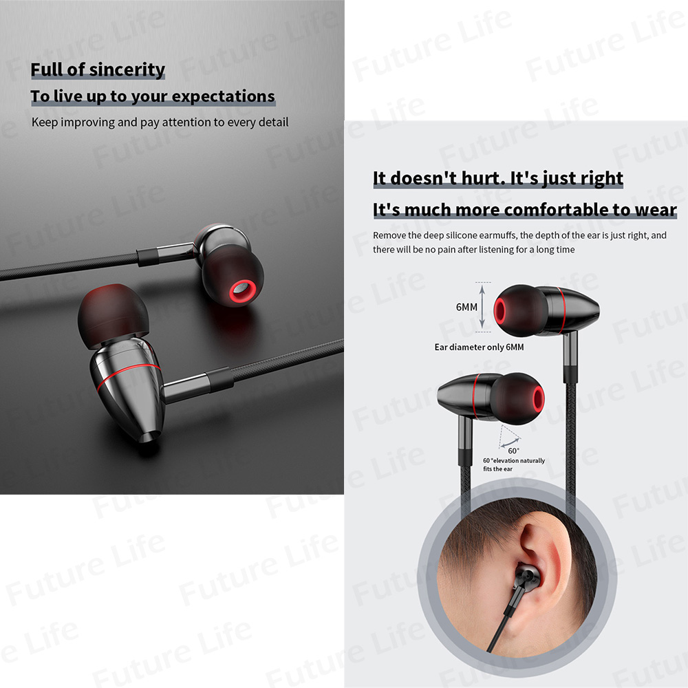 Headset M360 Hifi Stereo Subwoofer Bass Pengurang Kebisingan Bahan Alloy Dengan Mic Hd 3.5mm Tipe C