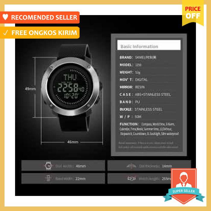 Skmei Jam Tangan Kompas Digital Pria 1293 Hitam