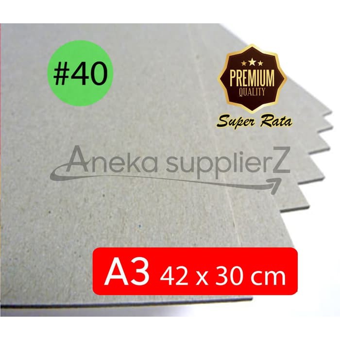 

Karton Tebal Abu-abu - Hard Board Grey No. 40 (1.5mm) uk 42x30 cm (6lb)