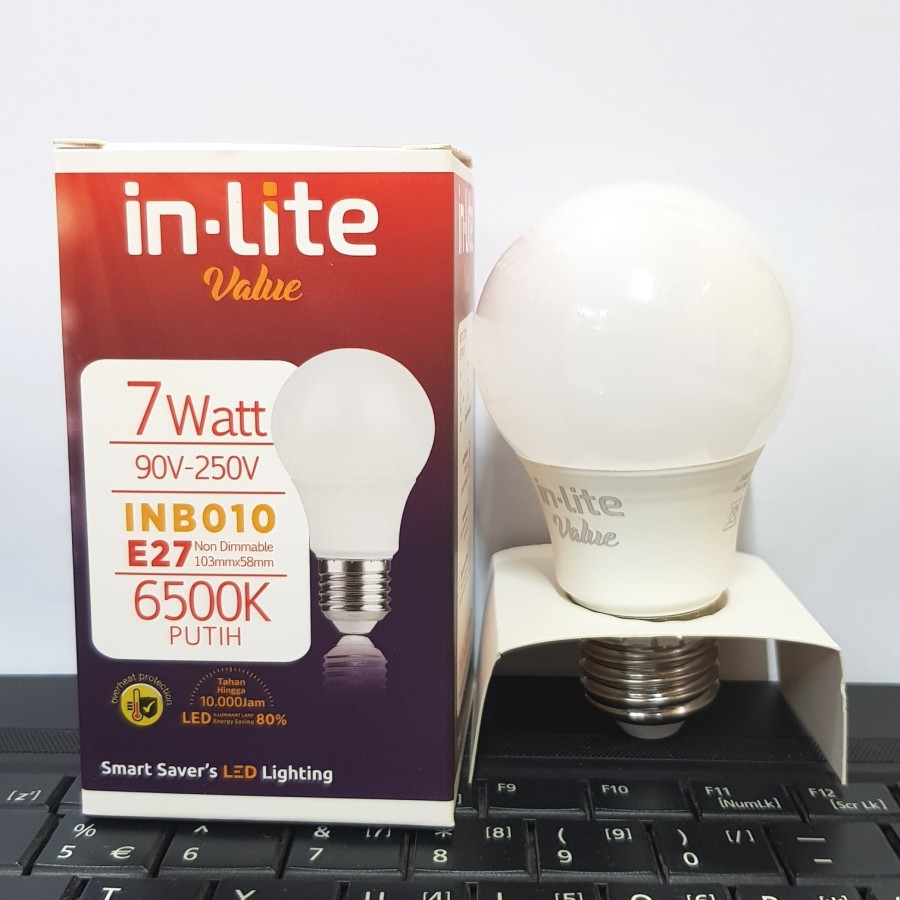 [PROMO] Lampu Led In-Lite Value 7Watt INB010 Nyala PUTIH