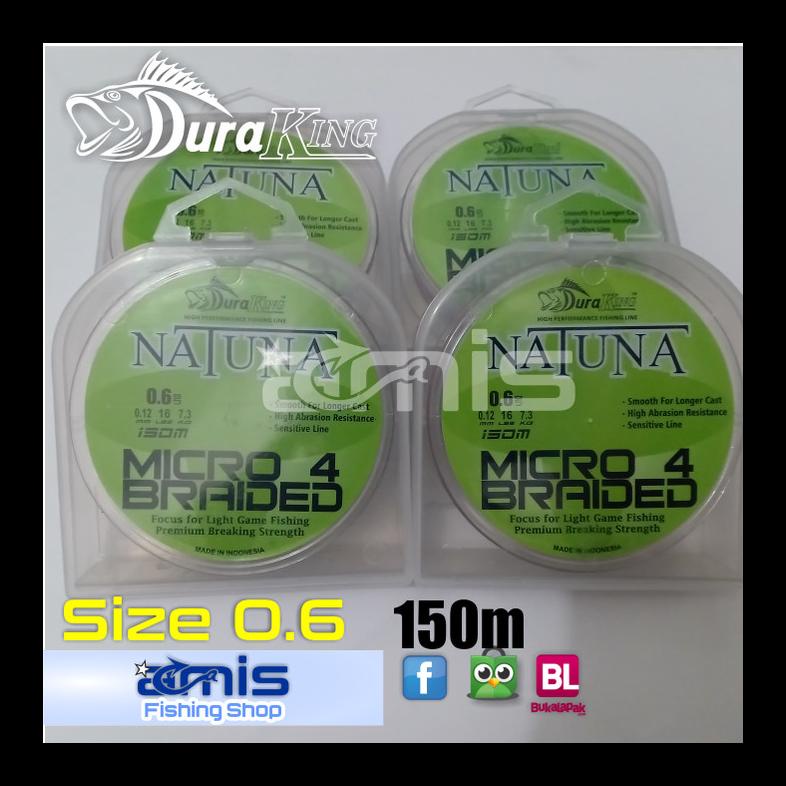 BEST SELLER SENAR PE DURAKING NATUNA MICRO BRAIDED 4X 0.6 ALAT PANCING TERLARIS DAN MURAH AL2
