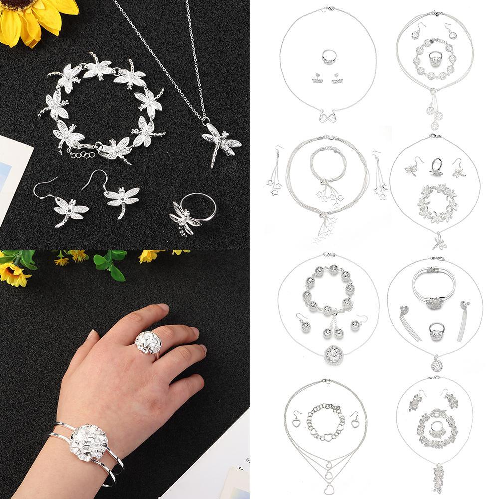 Preva 1set Perhiasan Fashion Kit Indah Capung Hati Bintang Perlengkapan Pernikahan Anting Cincin