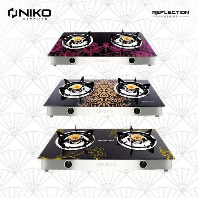 NIKO - Kompor Gas 2 Tungku Kaca Reflection