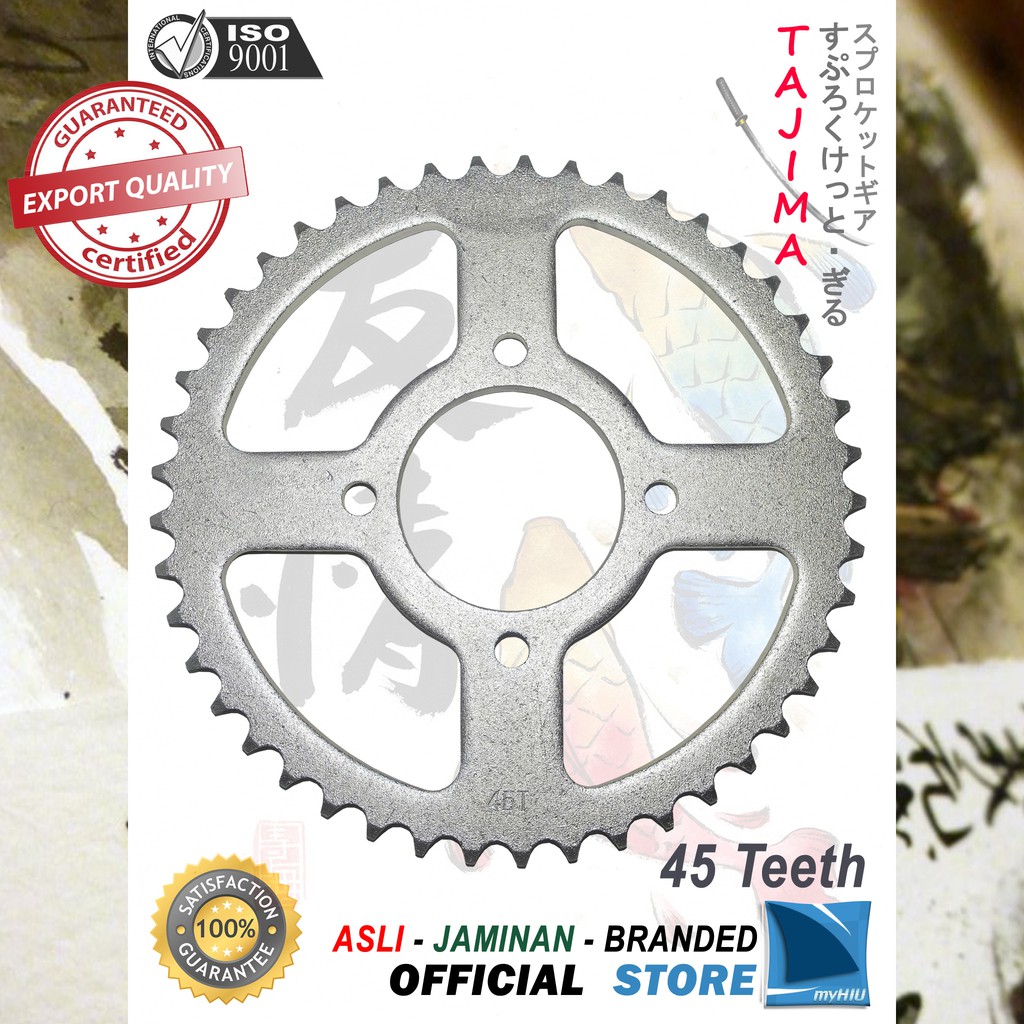 Gigi Tarik 41T ~ 45T SUZUKI Thunder Lama / New / 125cc Gir Belakang - Rear Sprocket Gear TAJIMA