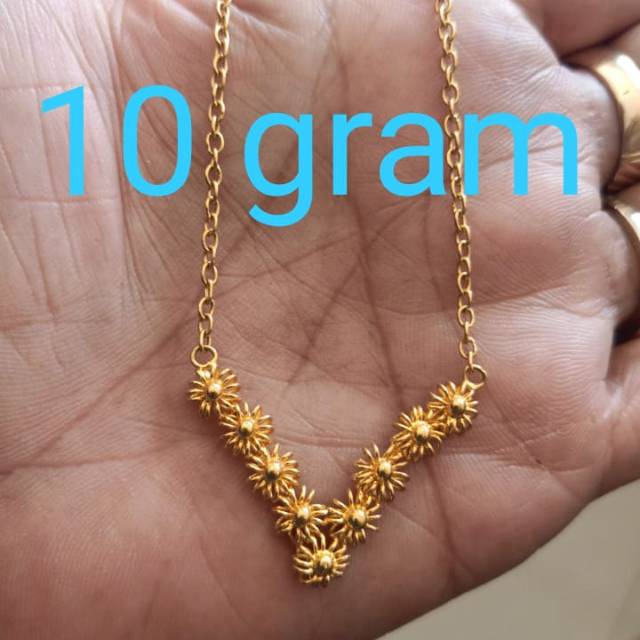 Kalung emas toba  bunga matahari  24karat kadar 99.9% 10gram