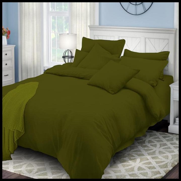 Sprei King Polos Rosewell Hijau Army 180/160X200 Cm