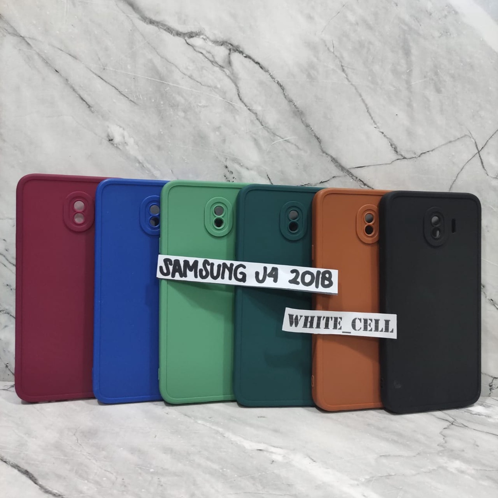 SoftCase ProCamera Silicon Matte Case Full Cover Samsung A6 Plus A750 (2018) C7 Pro C9 Pro J1 2016 J2 Core J3 J4 2018 White_Cell