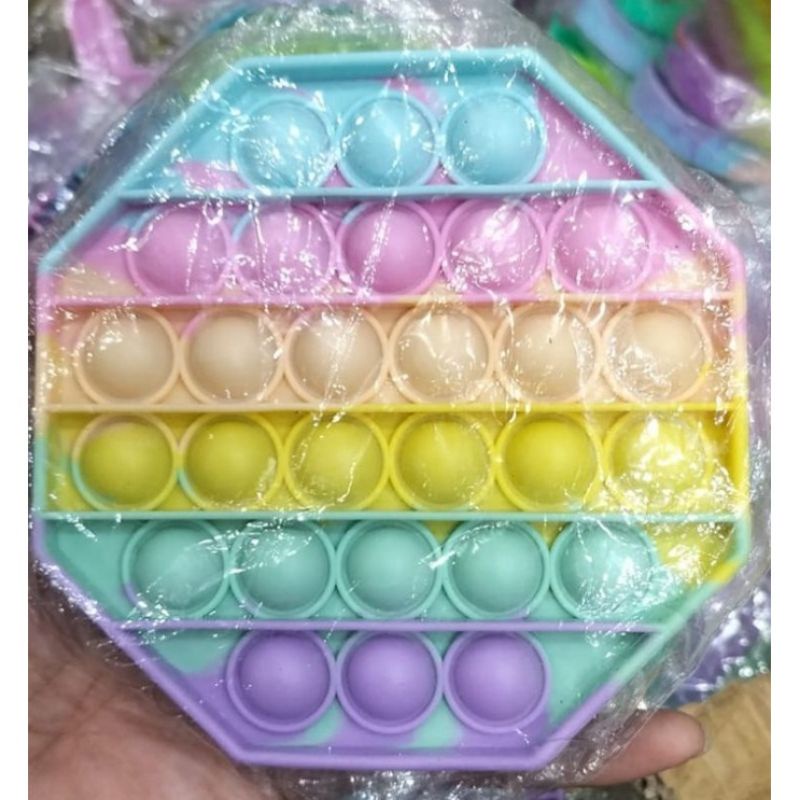 (FREEKELERENG) (JUMBO) POP IT UNICORN 20CM JUMBO POP IT BESAR UNICORN-Segi8 pastel