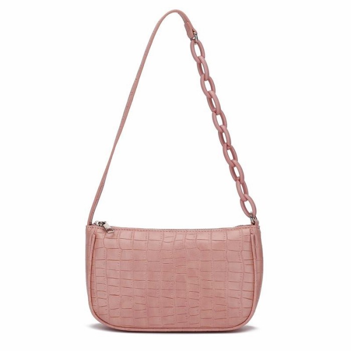 S11 TAS BAHU SELEMPANG PESTA WANITA KULIT BRANDED ASLI IMPORT ZARA HP - Peach