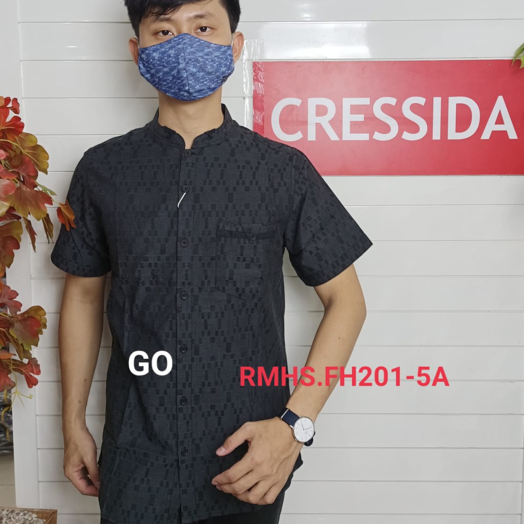 gof CRESSIDA KOKO/TAQWA Pakaian Pria Atasan Baju Muslim Kemeja Hem Slimfit Original Lengan Pendek