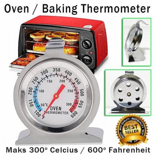 Thermometer Oven Analog Pengukur Suhu Temperature Gauge Makanan Kue 300 C Stainless Steel Peralatan