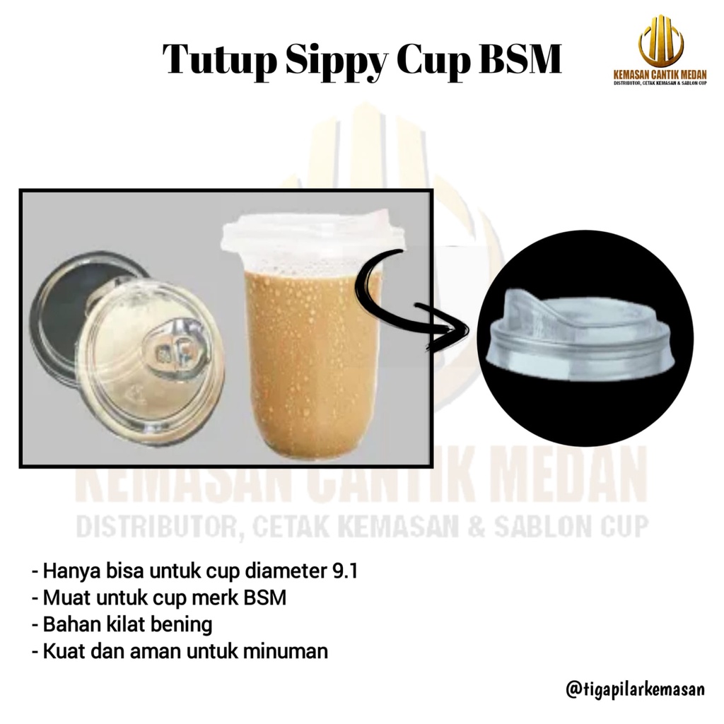 Tutup Cup Sippy BSM/Tutup plastik cup BSM