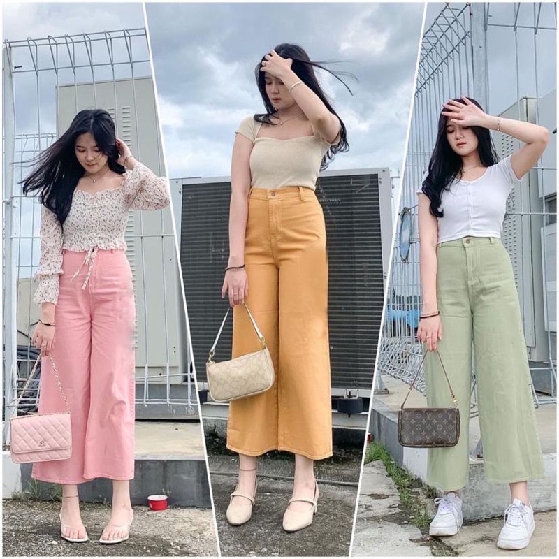 kulot jeans wanita terbaru - celana jeans wanita terbaru mozza kulot MOZZA JEANS CULLOTE/ KULOT JEANS WANITA WARNA PUTIH HITAM KHAKI CHOCO SAGE LILAC KULOT JEANS MOZZA JEANS CULLOTE  Celana kulot jeans wanita highwaist denim jins cewek cullote cutbray