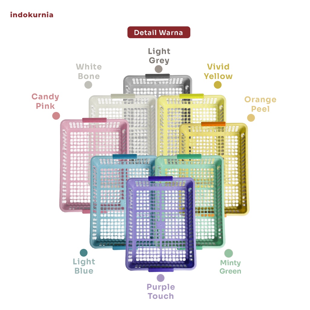 Indokurnia Keranjang Organizer Alat Tulis Kantor Pastel