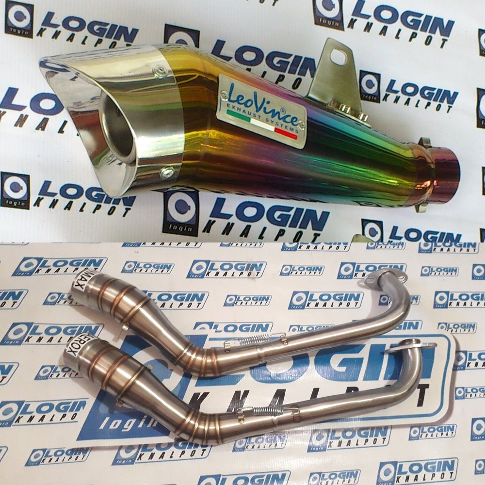 knalpot racing aerox dan nmax fullsystem knalpot leovinc cobra rainbow