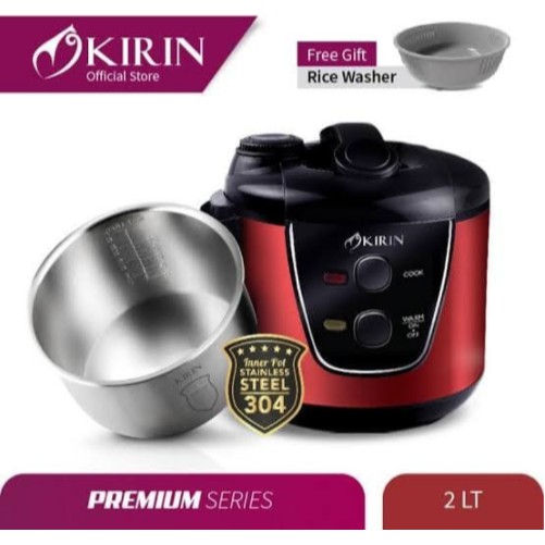 KIRIN Rice Cooker Magic Com 2 Liter Stainless Steel KRC-389 3in1 2L