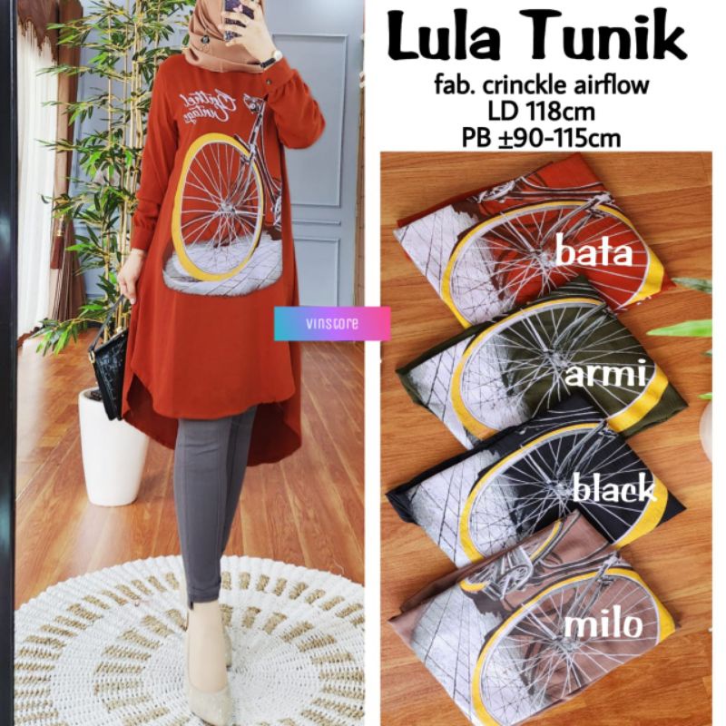 Tunik Jumbo Wanita Ld 118 Lala Tunik Crinkle Airflow ORI Vin Store