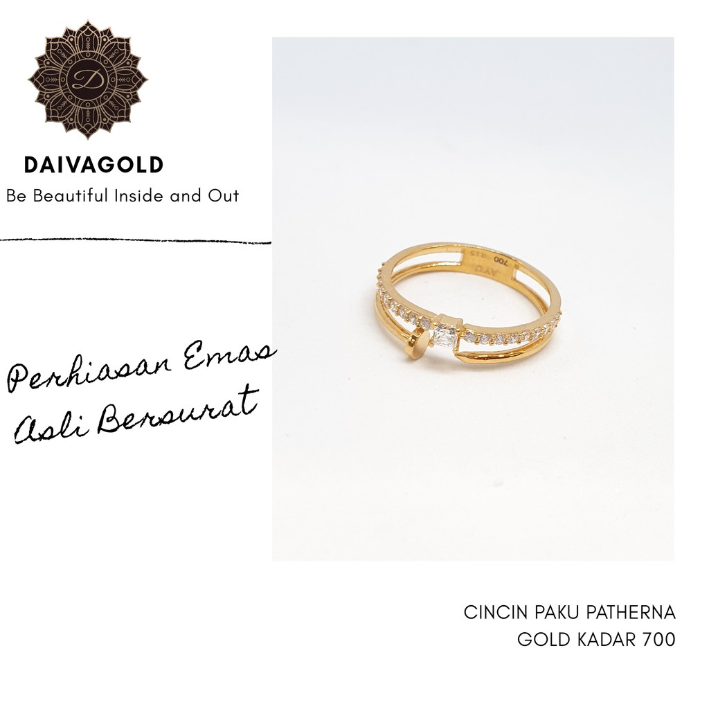 Cincin Emas Asli Paku Patherna Kadar 700