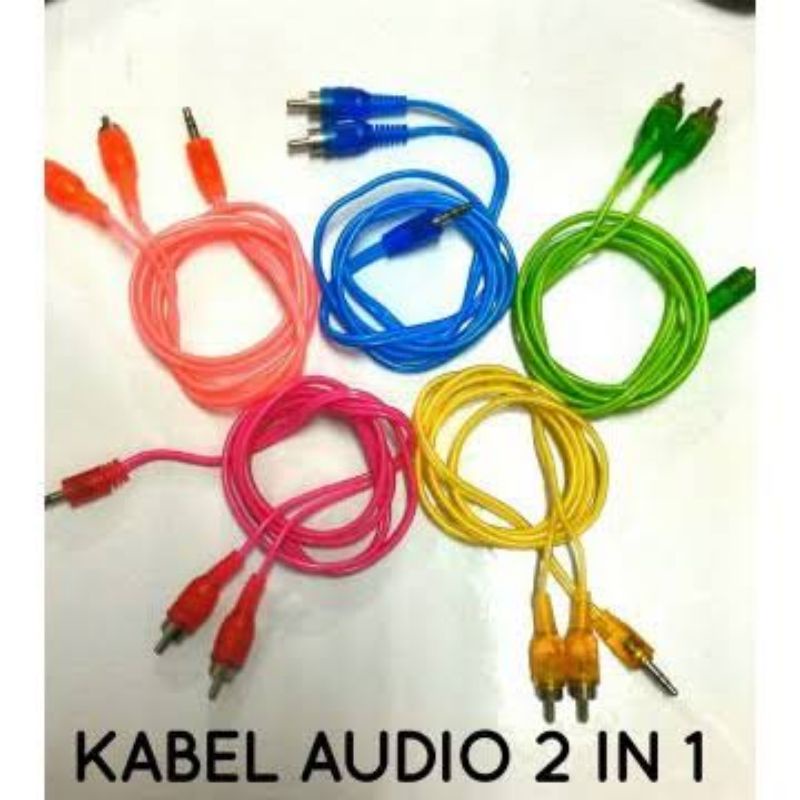 kabel jek audio kabel aux audio 2 in 1 transparan murah