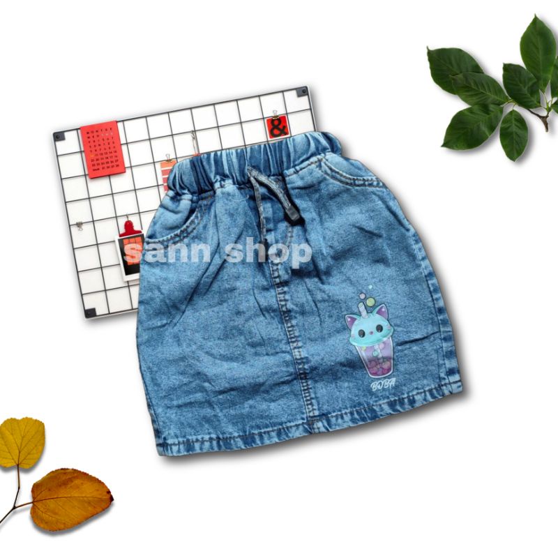 COD Rok Jeans Pendek Anak Perempuan snowash , Rok mini