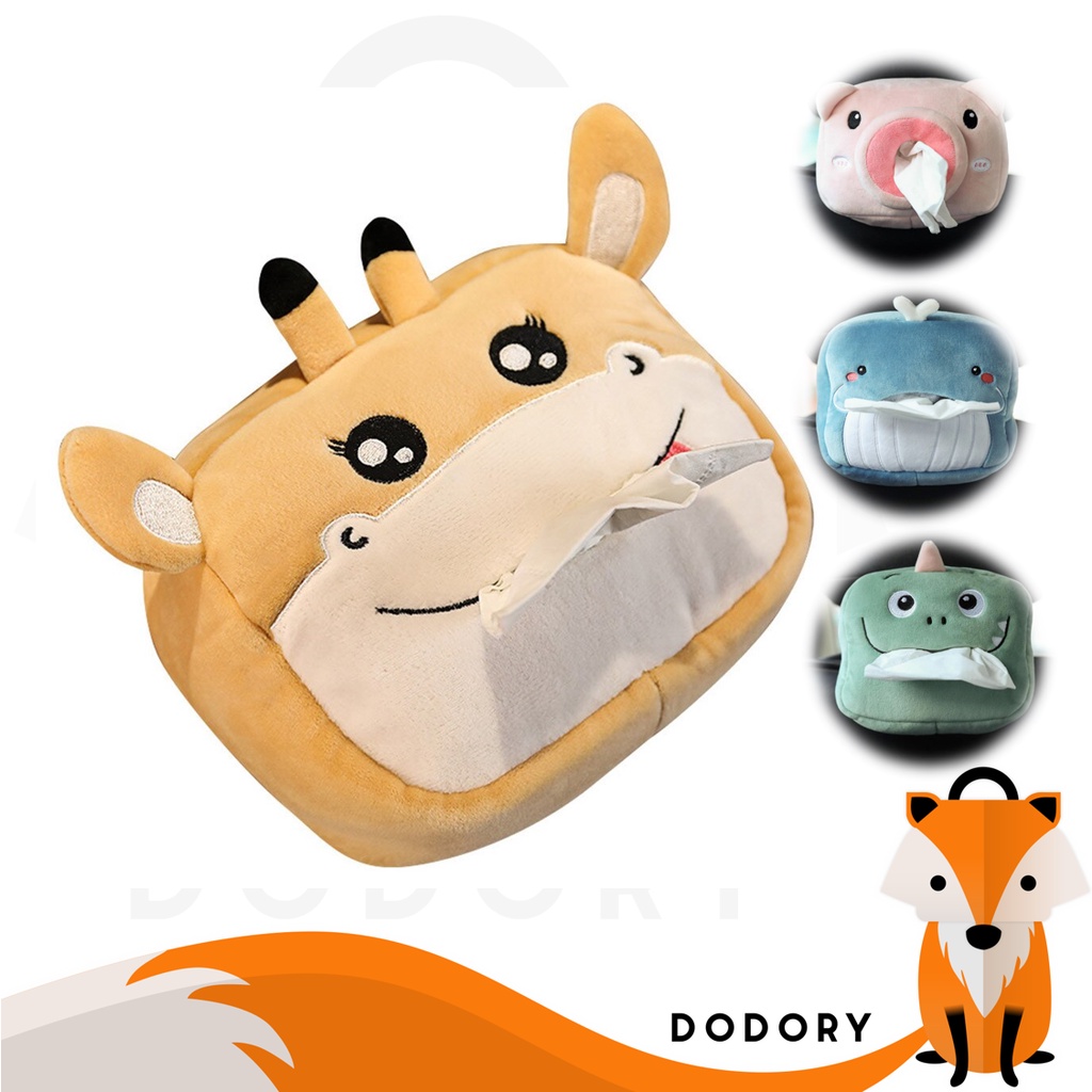 DODORY HL0235 Kotak Tisu Karakter Plushy  Tempat Tissue Mobil Kartun Hewan