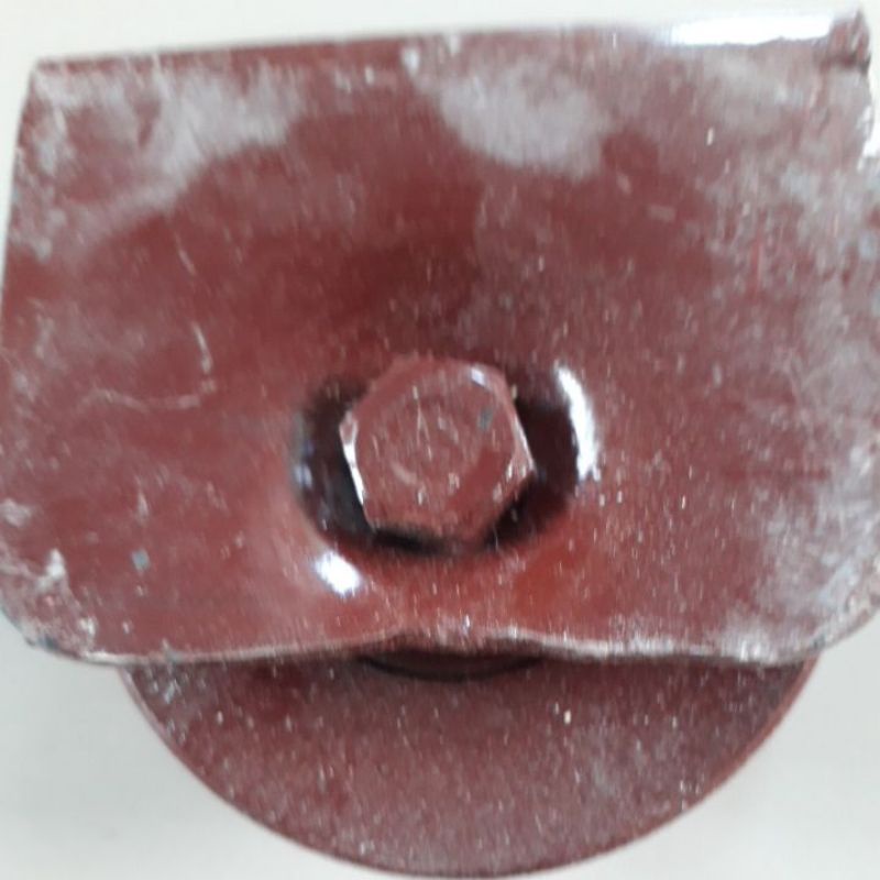 roda besi cor 7 cm jalur rel roda besi siku