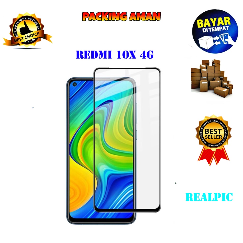 Tempered Glass Xiaomi Redmi 10X Full Cover / Full Screen Protector Anti Gores