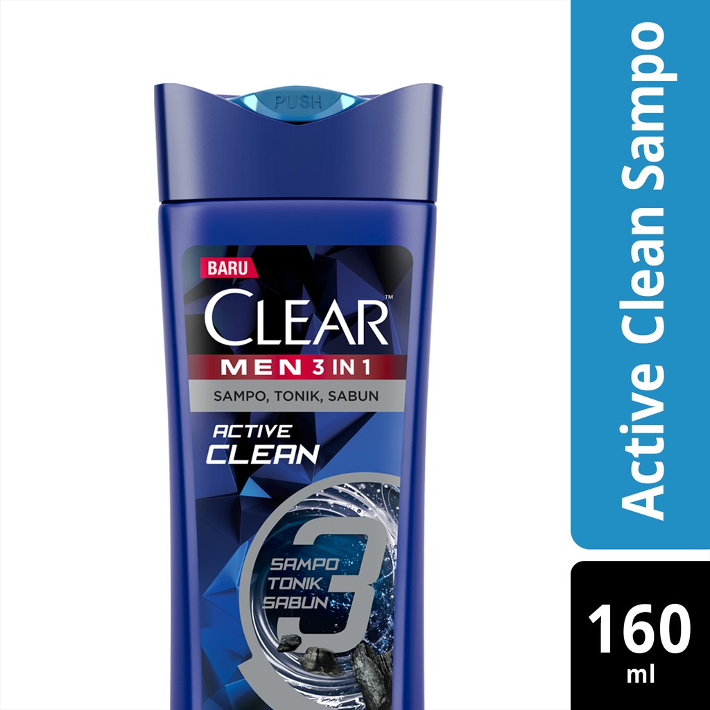 Clear Shampo 3 in 1 active clean 160 ml