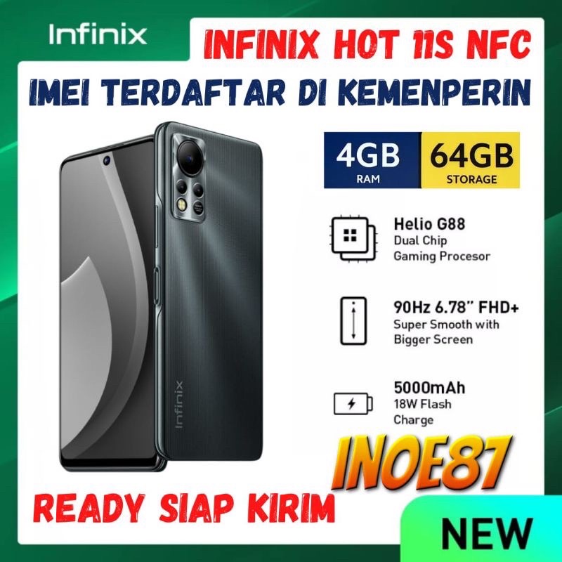 INFINIX HOT 11s NFC RAM 4/64 ~ 6/128 GB GARANSI 1 TAHUN