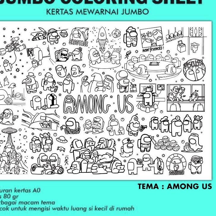 

(ZGG➩) JUMBO COLORING SHEET bisa custom nama KIDS GIANT POSTER 84x118cm KERTAS MEWARNAI BESAR MAINAN