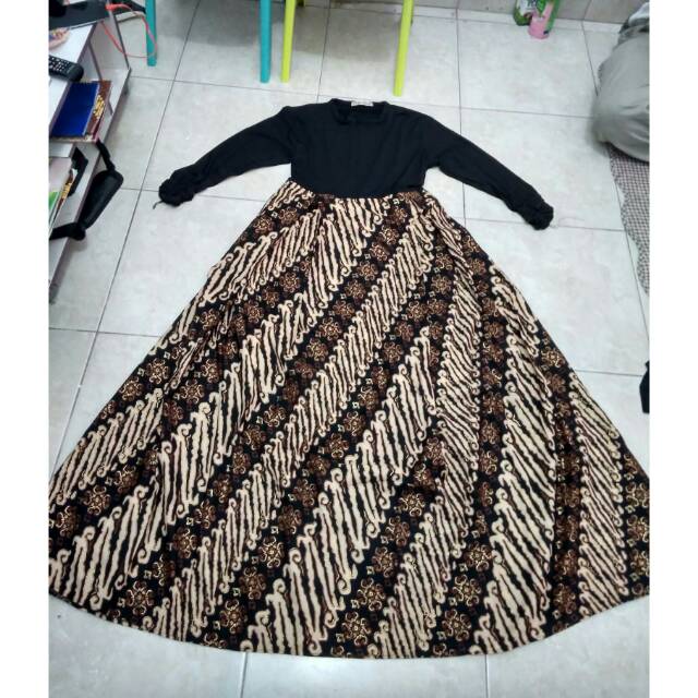 Gamis Batik Kombinasi Jersey Shopee Indonesia