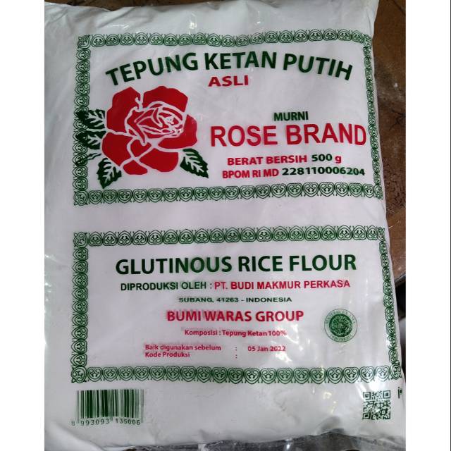 

Tepung ketan putih rose brand 500gr