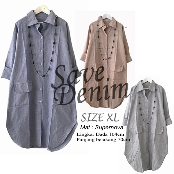 Baju Atasan Wanita Tunik Baju Muslim Save Denim