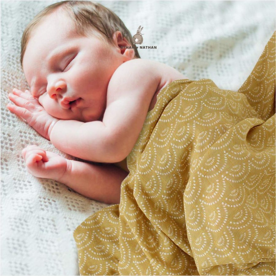 Ethan Nathan Pattern Baby Swaddle Sunset - Ethan + Nathan Bedong Selimut Bayi Muslin Premium Cotton