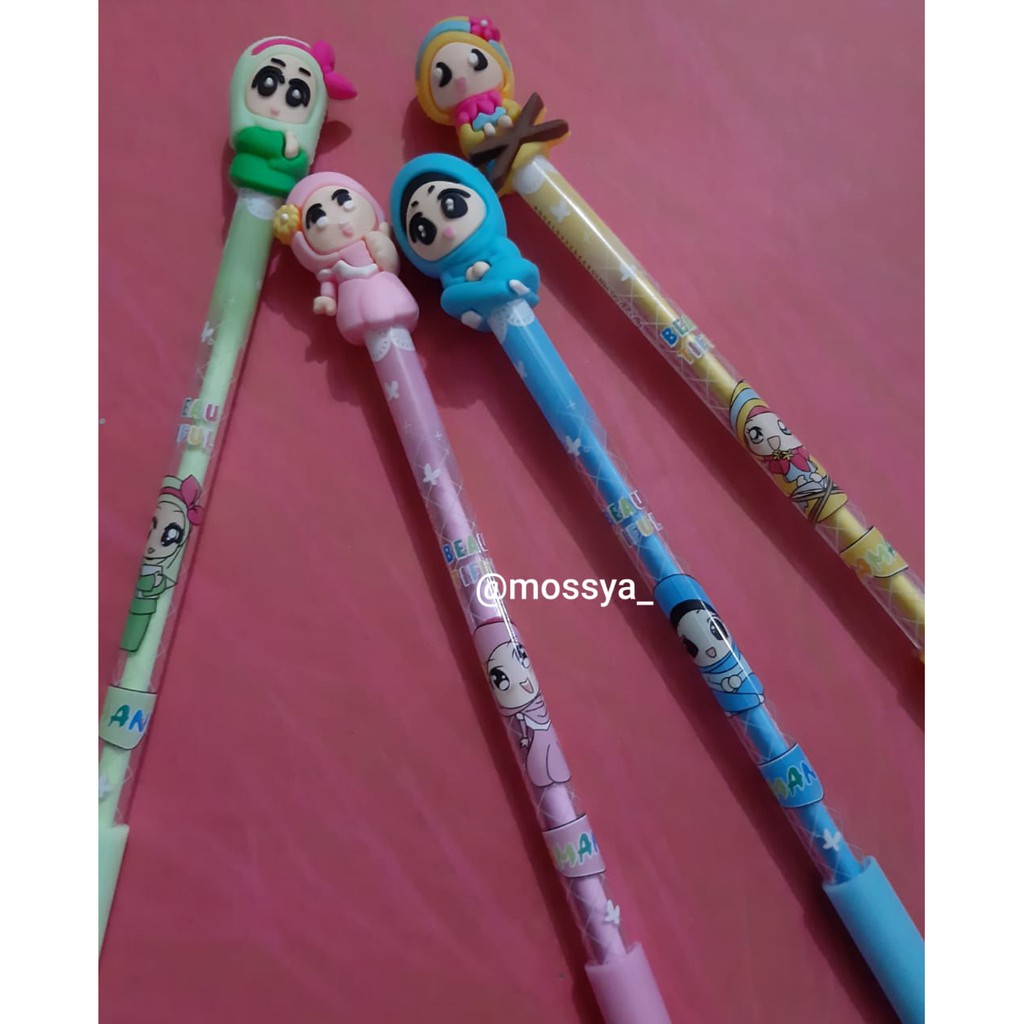 

MOSSYA Pulpen Gel Hijab fancy pena karakter hijab