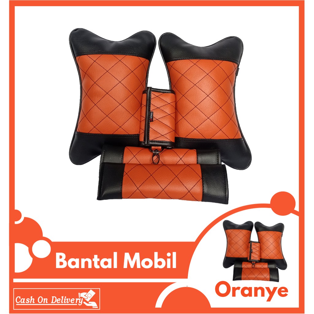 Set Bantal Mobil Premium 3 in 1 Bantal Seatbelt dan Kunci STNK Aksesories Mobil