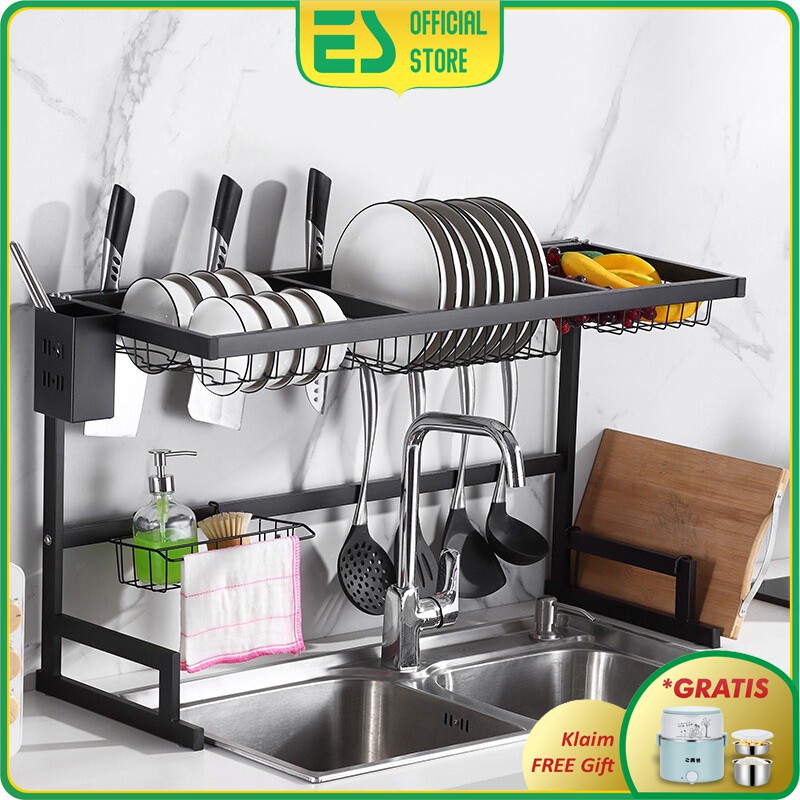 ES Rak Dapur Stainless Hitam Rak Wastafel Rak Piring dan ES Rak Dapur Stainless Hitam Rak Wastafel Rak Piring dan