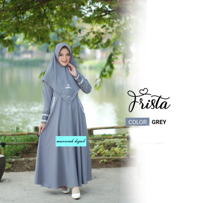 SET FRISTA GAMIS + KHIMAR PREMIUM ORIGINAL BY MARWAH HIJAB