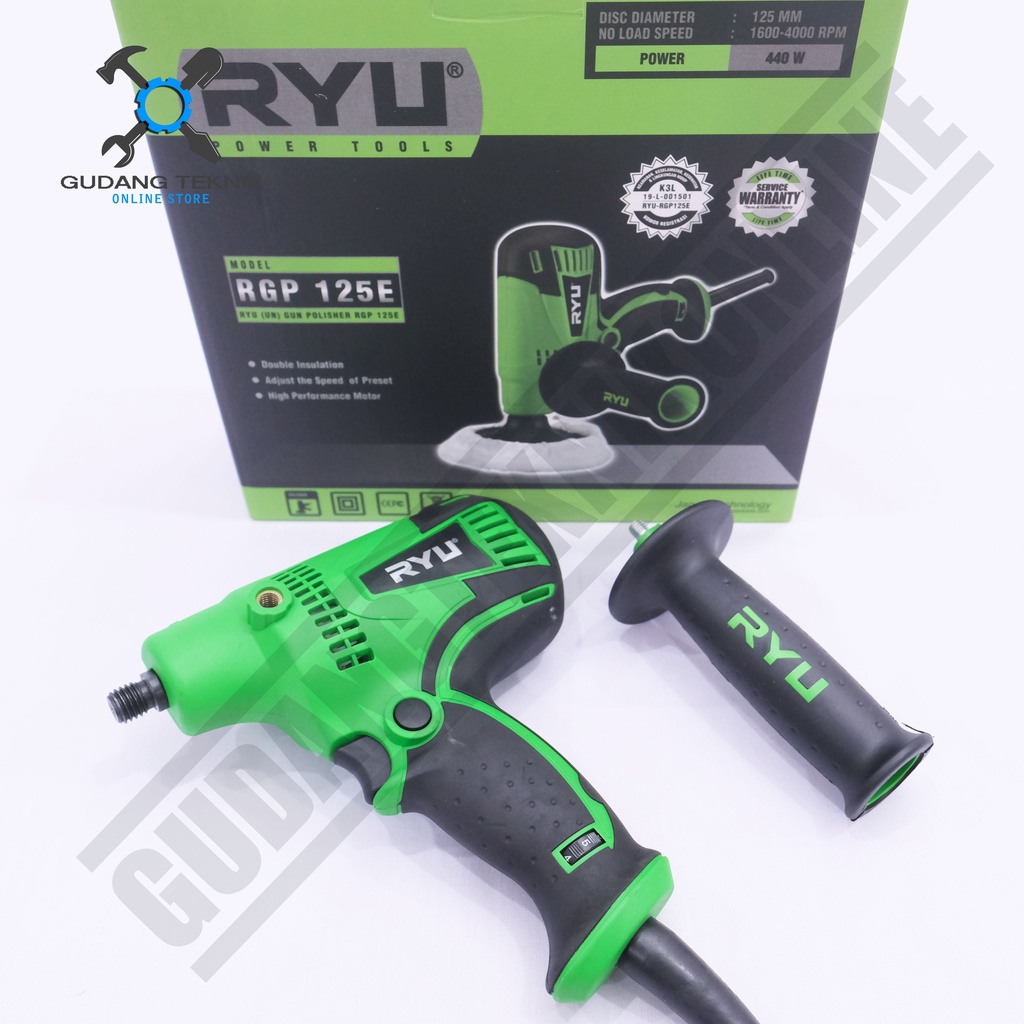 Mesin Poles 5&quot; RYU RGP125E / Alat Polisher Mobil 5 Inch RYU RGP 125 - Rotary Angle Polisher RYU