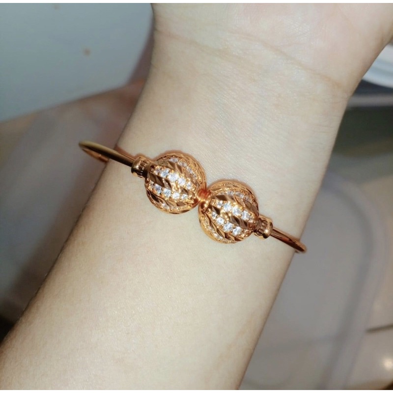 Gelang wanita emas Bola tinju lapis 18k