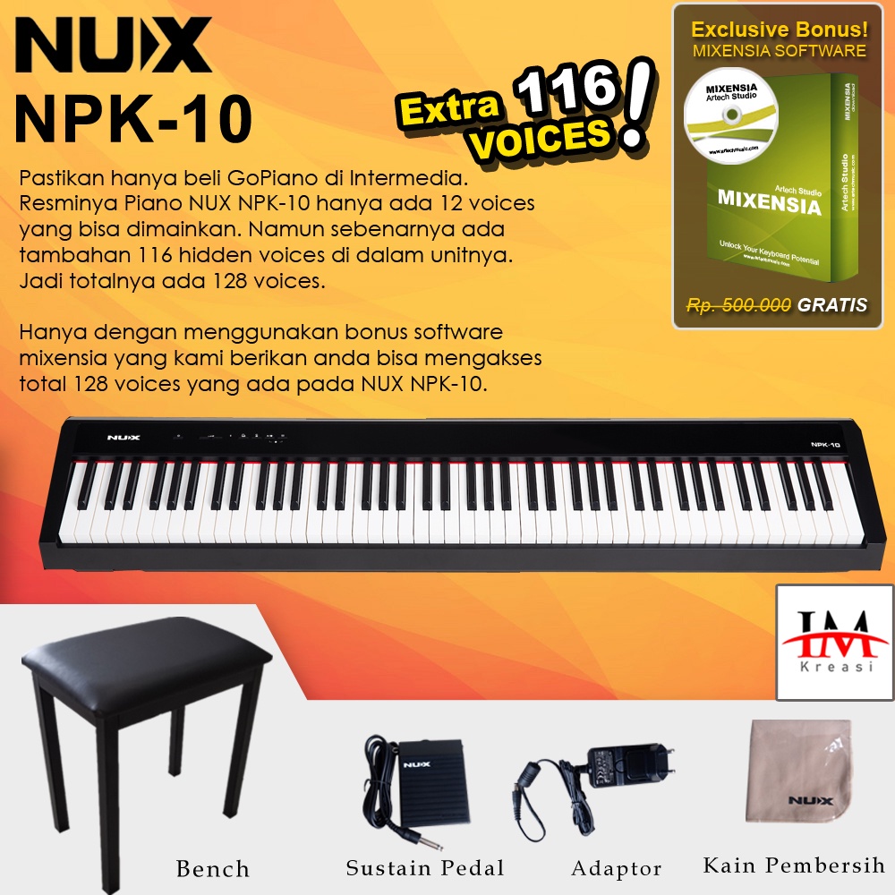 NUX NPK10 / NPK 10 / NPK-10 Digital Piano Garansi Resmi