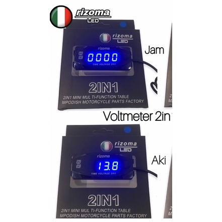 VOLT METER AKI 3IN1-2IN1 RIZOMA voltmeter aki suhu jam 3in1 2in1 universal all motor voltmeter aki