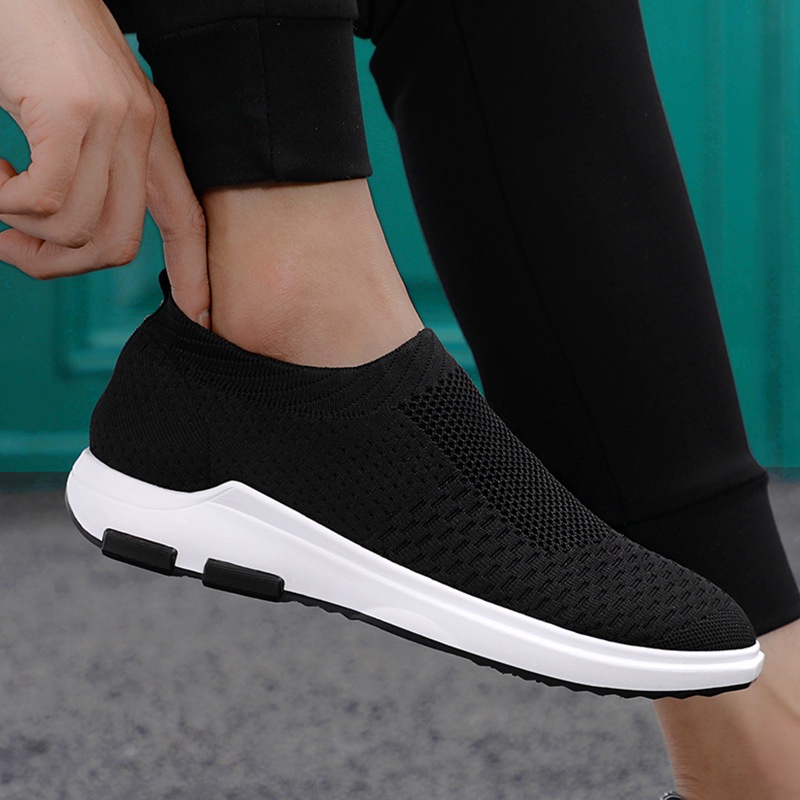 Sepatu Sneaker Pria Import Sneaker Pria SLIP ON SD BASIC LOW Running Shoes Sepatu Kasual Santai Blac