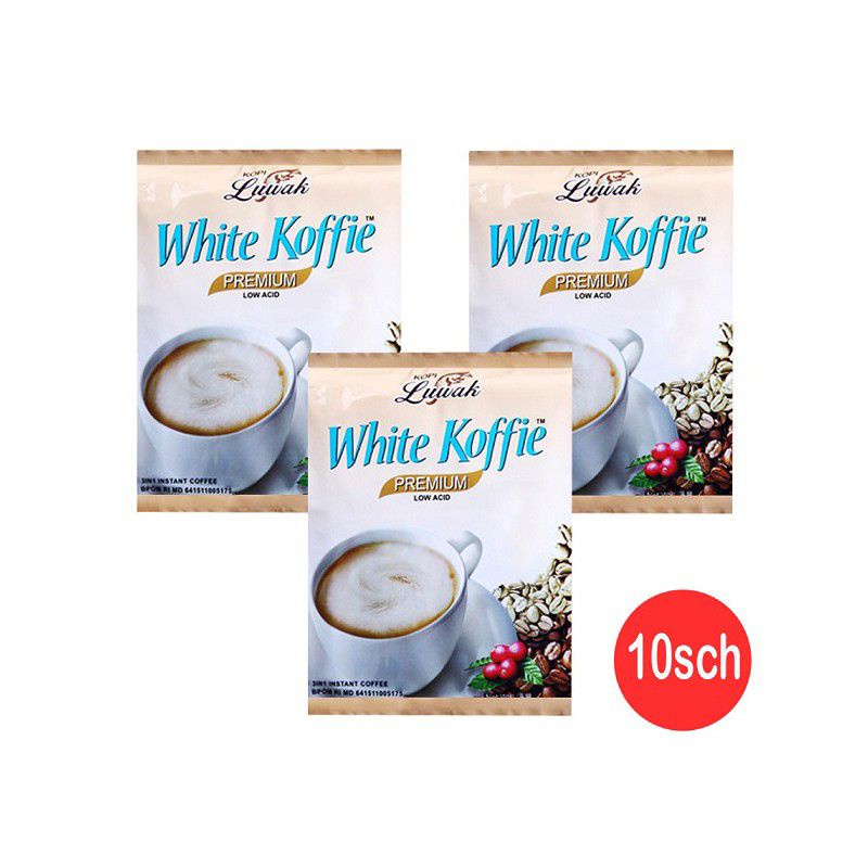 

Kopi LUWAK White Koffie Coffee 3 in 1 Instant 1 Renceng 10 Sachet @200gr (10 pcs) Original