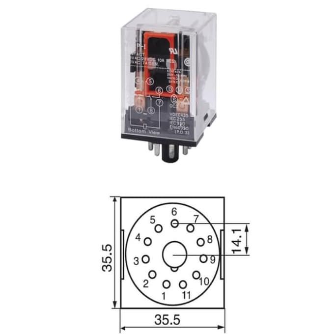 Relay Mk3P 12Vac Mk3P-I Mk3P-1 12 Vac Pcmelebik54 Segera Dapatkan
