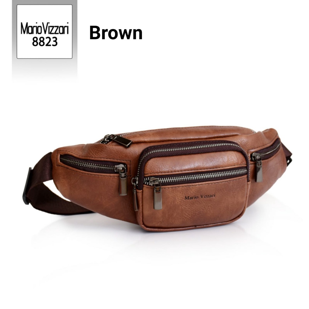 Tas Selempang Waistbag Pria Kulit Mario Vizzari Asher (8823)