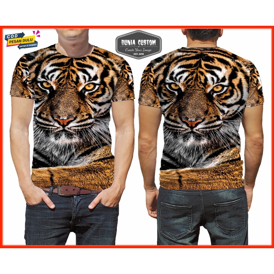 Harimau / Kaos Motif Harimau Putih / Baju Pria Harimau Sumatera / Baju Tshirt Harimau MAUNG Fullprin