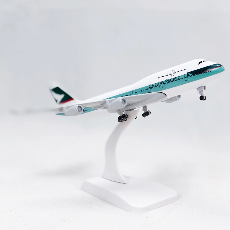 Cathay Pacific Airways B747 Model Pesawat Hong Kong Airliner Boeing B747 Die-cast Bahan Alloy Metal 20CM